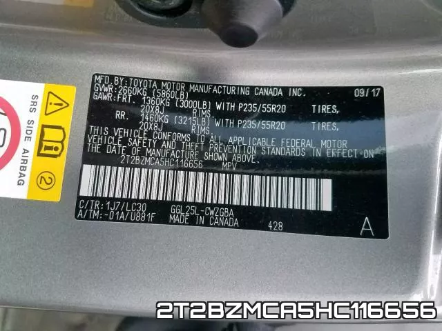 2T2BZMCA5HC116656 фото 2