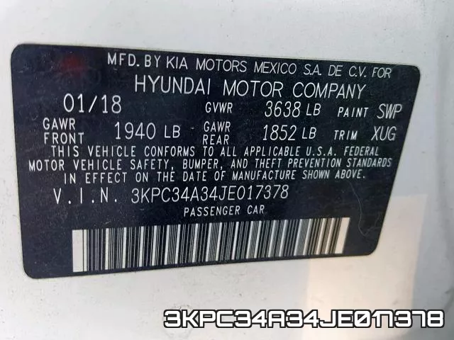 3KPC34A34JE017378 фото 2