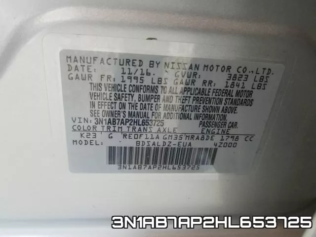 3N1AB7AP2HL653725 фото 2