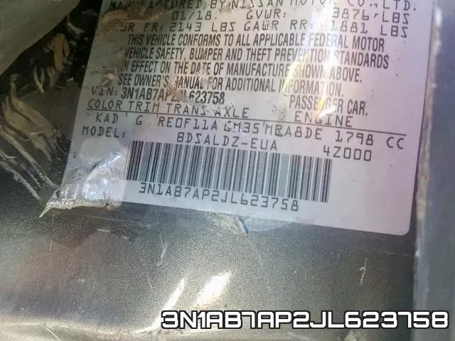 3N1AB7AP2JL623758 фото 2