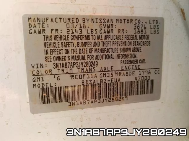 3N1AB7AP3JY280249 фото 2