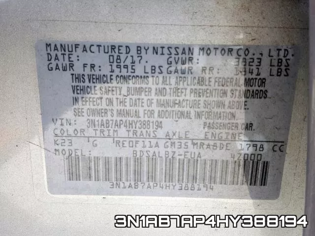 3N1AB7AP4HY388194 фото 2