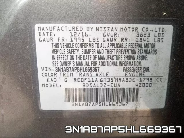 3N1AB7AP5HL669367 фото 2