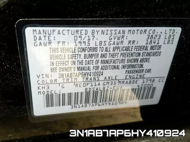 3N1AB7AP6HY410924 фото 2