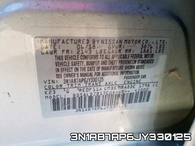 3N1AB7AP6JY330125 фото 2