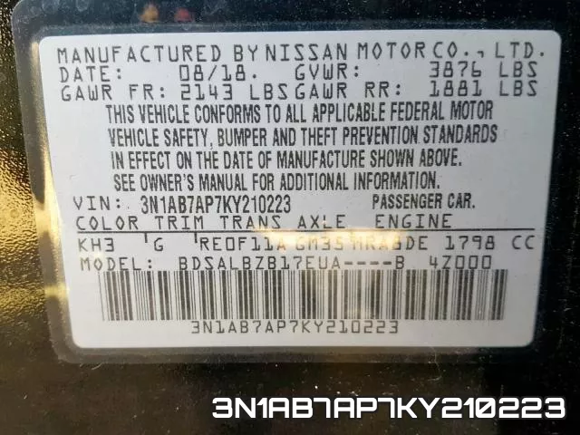 3N1AB7AP7KY210223 фото 2