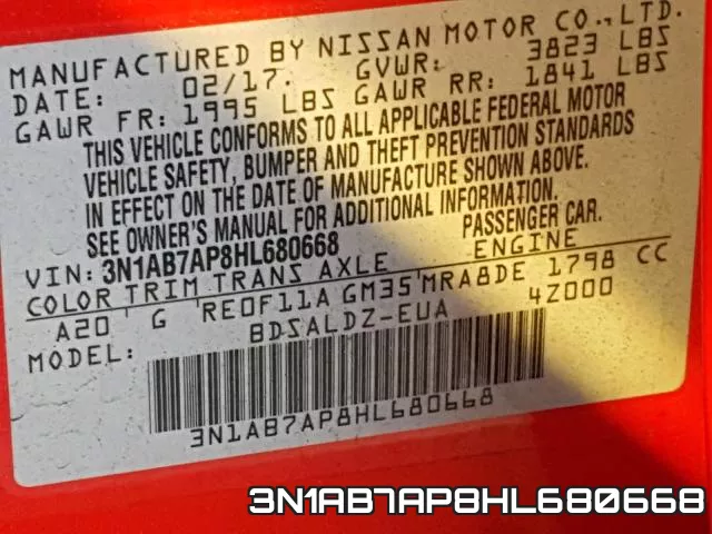 3N1AB7AP8HL680668 фото 2
