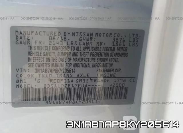 3N1AB7AP8KY205614 фото 8