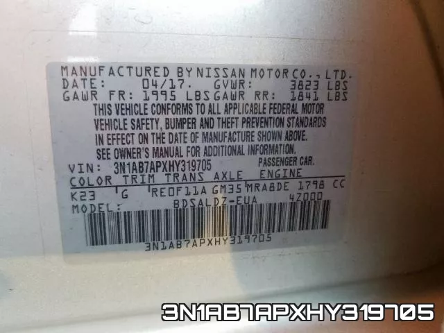 3N1AB7APXHY319705 фото 2
