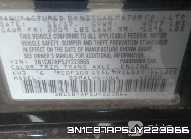3N1CB7AP5JY223866 фото 10