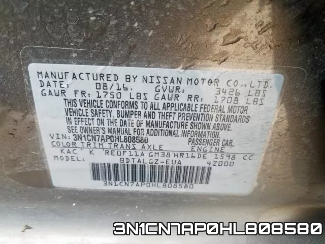 3N1CN7AP0HL808580 фото 2