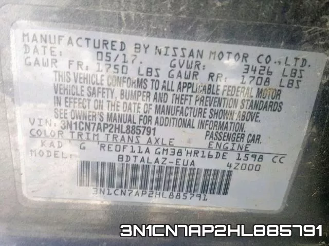 3N1CN7AP2HL885791 фото 2