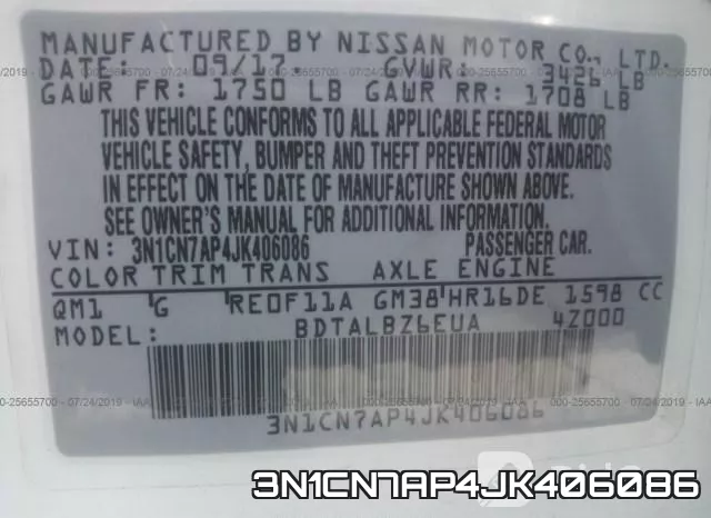 3N1CN7AP4JK406086 фото 9