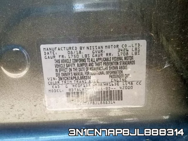 3N1CN7AP8JL888314 фото 2