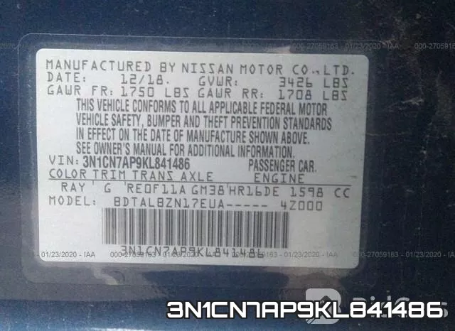 3N1CN7AP9KL841486 фото 10
