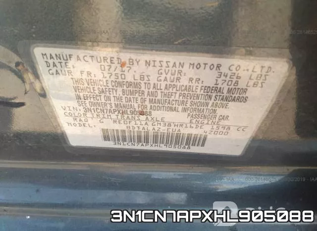 3N1CN7APXHL905088 фото 9