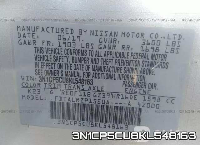 3N1CP5CU8KL548163 фото 9