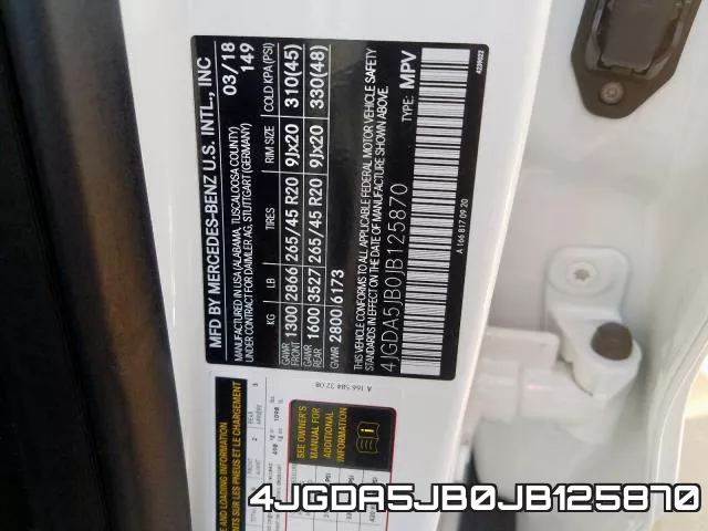 4JGDA5JB0JB125870 фото 2