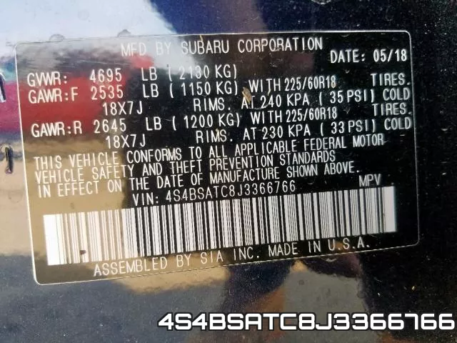 4S4BSATC8J3366766 фото 2