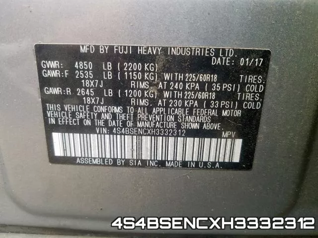4S4BSENCXH3332312 фото 2