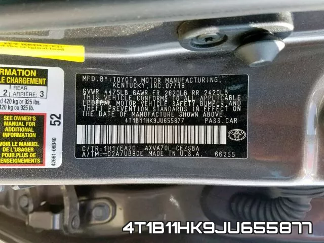 4T1B11HK9JU655877 фото 2