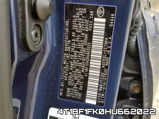 4T1BF1FK0HU662022 фото 2