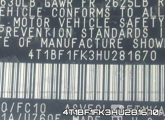 4T1BF1FK3HU281670 фото 10