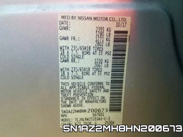 5N1AZ2MH8HN200673 фото 2