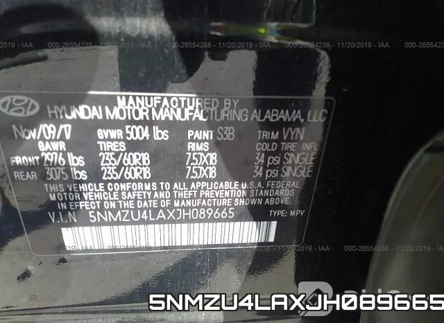 5NMZU4LAXJH089665 фото 10