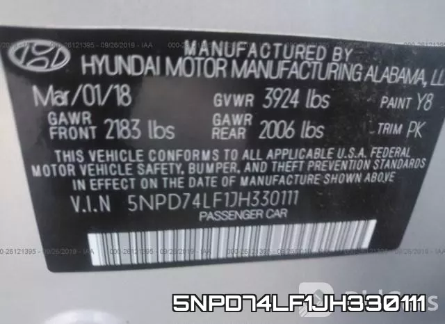 5NPD74LF1JH330111 фото 9