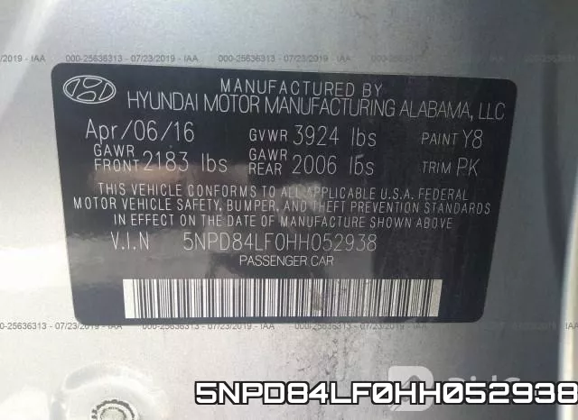 5NPD84LF0HH052938 фото 9