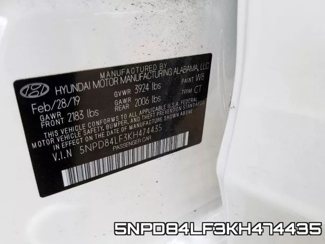 5NPD84LF3KH474435 фото 2
