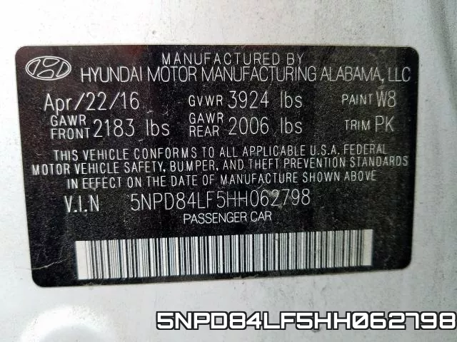 5NPD84LF5HH062798 фото 2