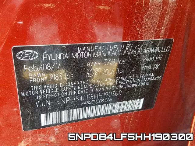 5NPD84LF5HH190300 фото 2
