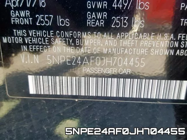 5NPE24AF0JH704455 фото 2