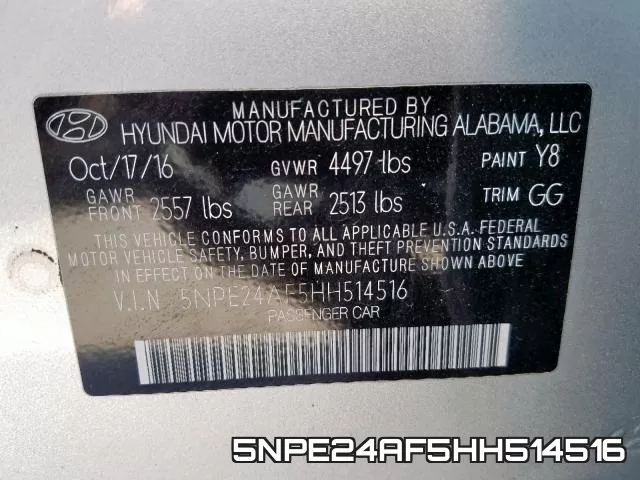 5NPE24AF5HH514516 фото 2