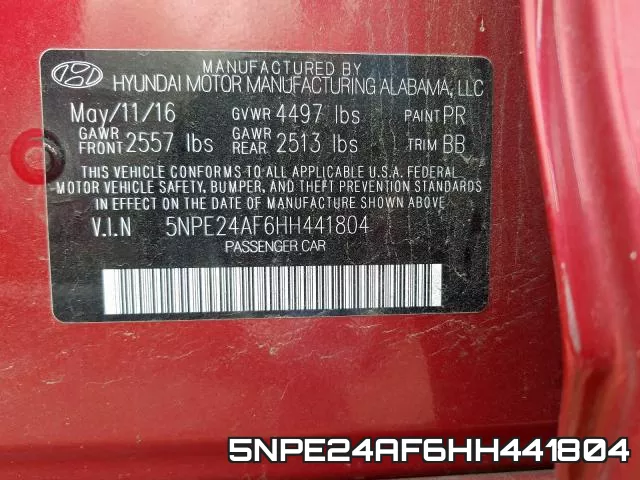 5NPE24AF6HH441804 фото 2