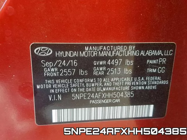 5NPE24AFXHH504385 фото 2