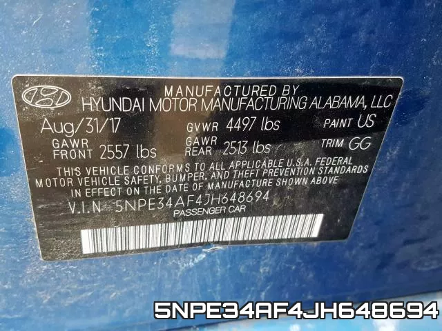 5NPE34AF4JH648694 фото 2
