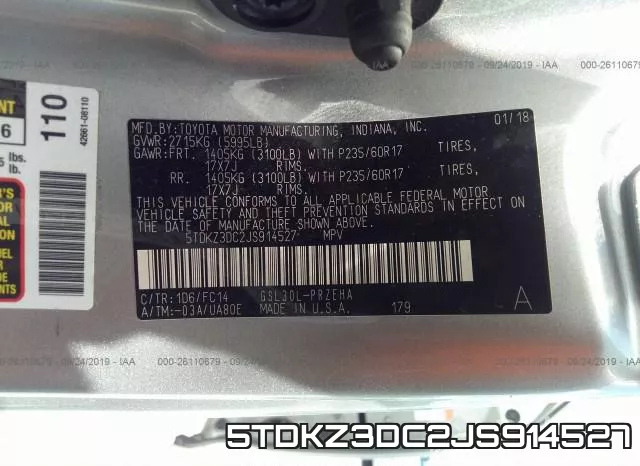 5TDKZ3DC2JS914527 фото 9