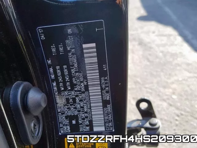 5TDZZRFH4HS209300 фото 2