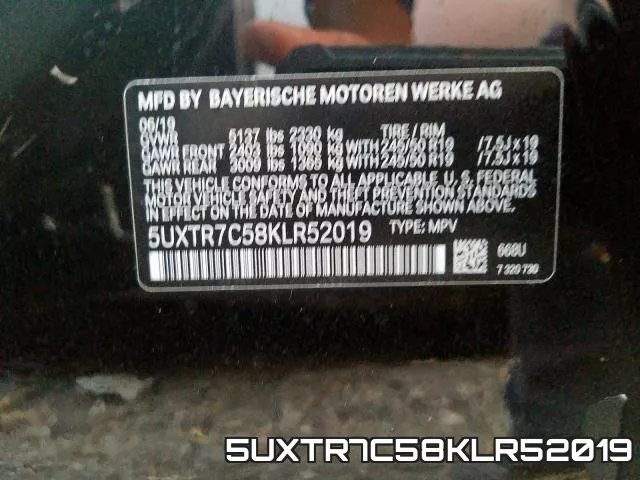 5UXTR7C58KLR52019 фото 2