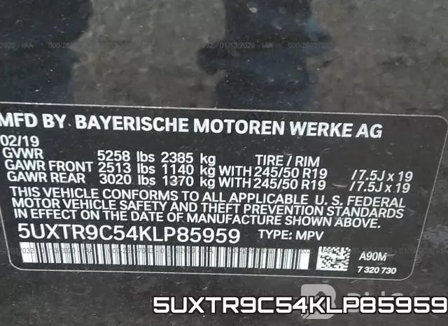5UXTR9C54KLP85959 фото 9
