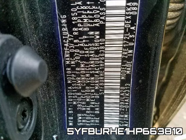 5YFBURHE1HP663810 фото 2