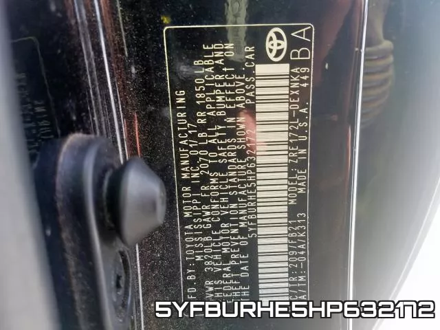5YFBURHE5HP632172 фото 2