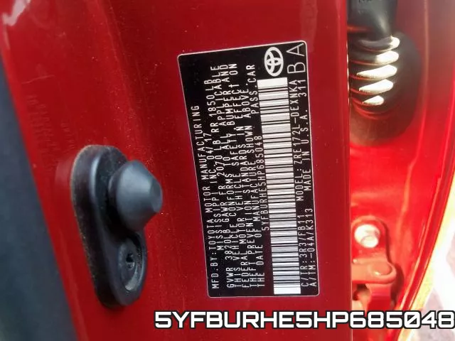 5YFBURHE5HP685048 фото 2