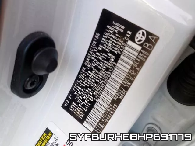 5YFBURHE8HP691779 фото 2