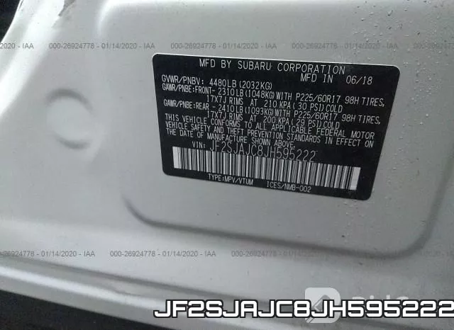 JF2SJAJC8JH595222 фото 10