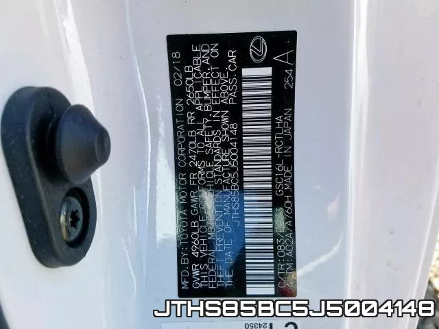 JTHS85BC5J5004148 фото 2