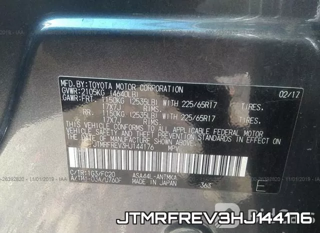 JTMRFREV3HJ144176 фото 10